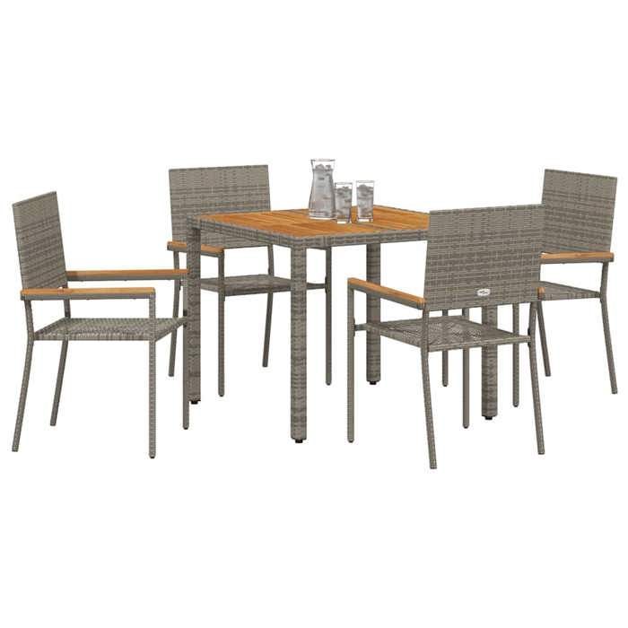 STAR SALE® Gartenmöbel-Set (5-teilig) – UV-beständig – Graues Polyrattan 90 x 90 x 75 cm T83