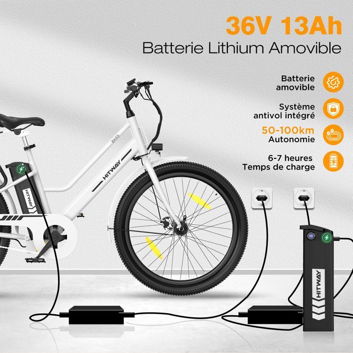 Bicicleta elétrica HITWAY de 27,5
