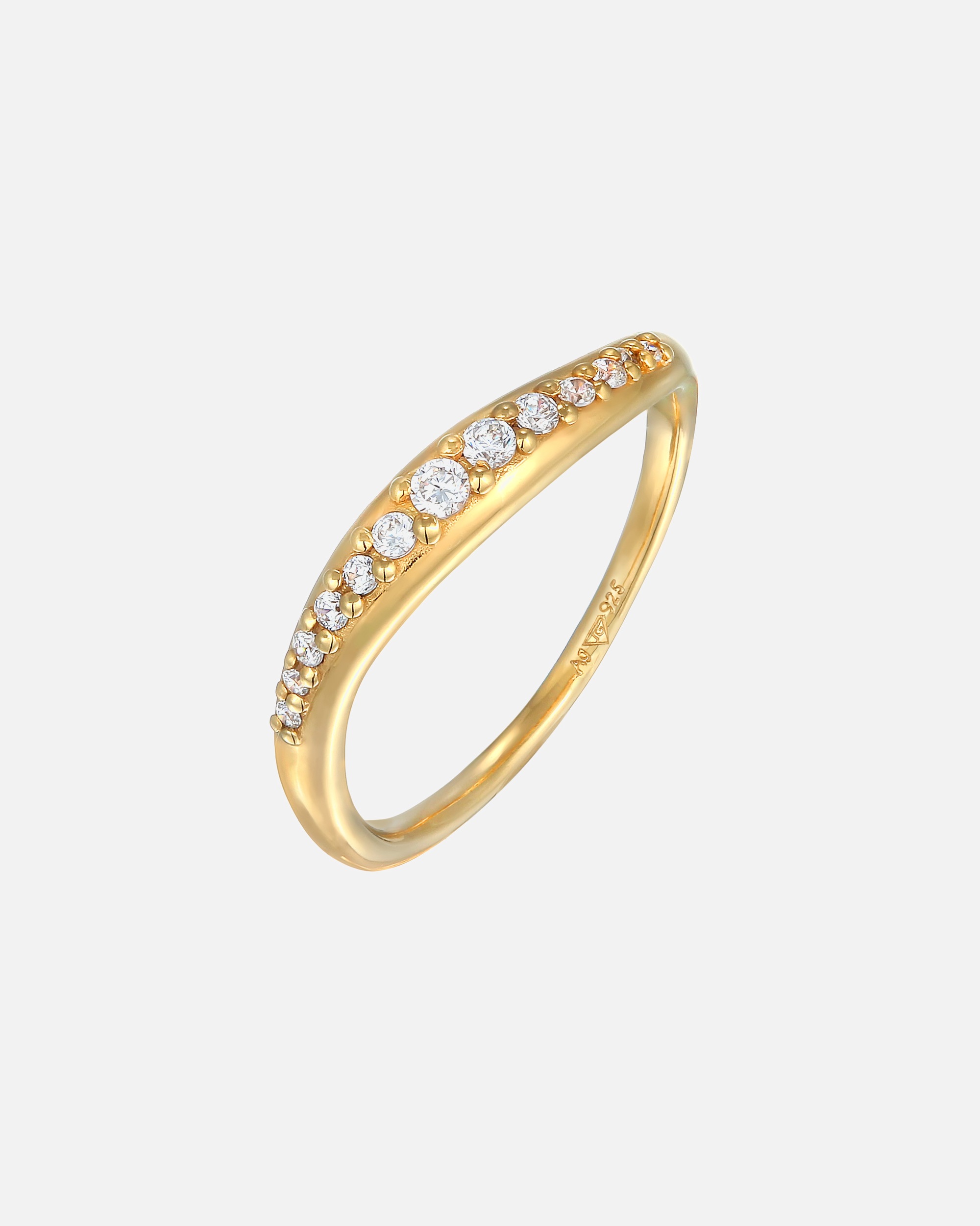 Elli Femmes Piles Courbes Élégant avec cristaux de zirconium en argent sterling 925