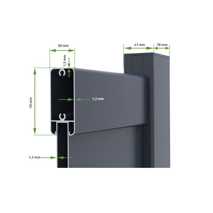 Puerta batiente - Casanoov - VOGEL - 3,5 m de alto (143 cm) - Gris - Aluminio