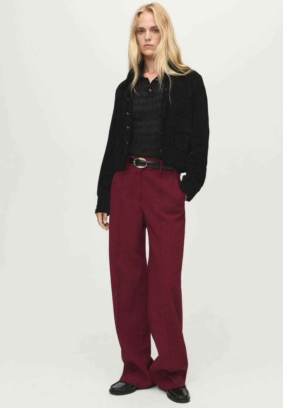 Pantaloni Mango - bordeaux