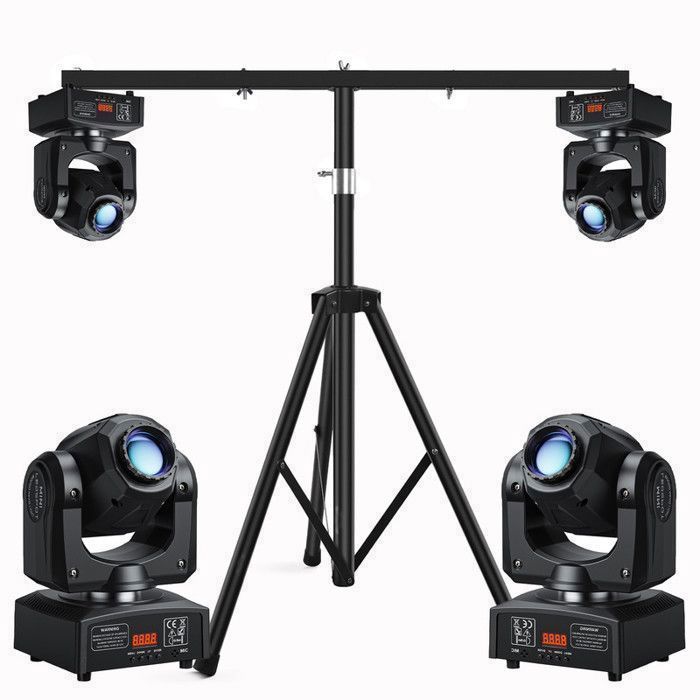 JAJALUYA 2PCS 120W Lyre LED Lumière de Scène - Jeux de Lumiere DJ 8 Gobo 8 Couleurs DMX pour Disco Mariage Avec Support
