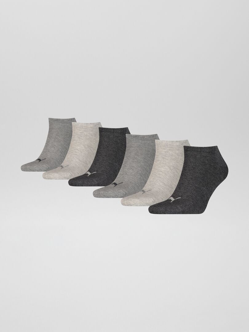 Conjunto de 6 pares de meias unissex 'Puma' - CINZA