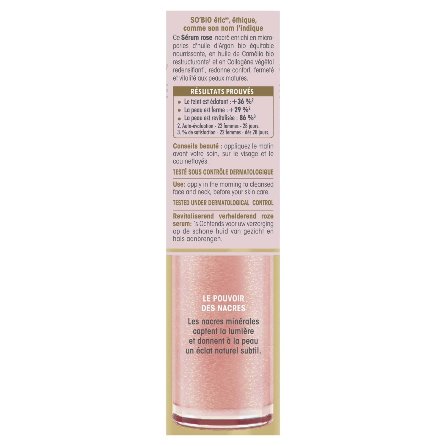 SO BiO étic Sérum rose éclat revitalisant, Précieux Argan Peaux Matures