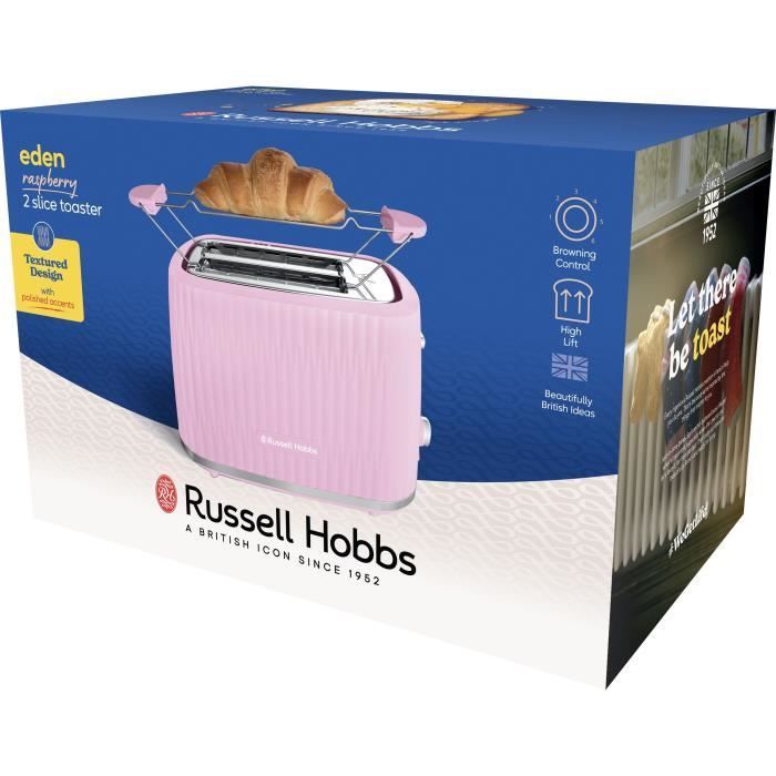 Grille-pain - RUSSELL HOBBS - EDEN - 800 W - 2 fentes - Rasberry