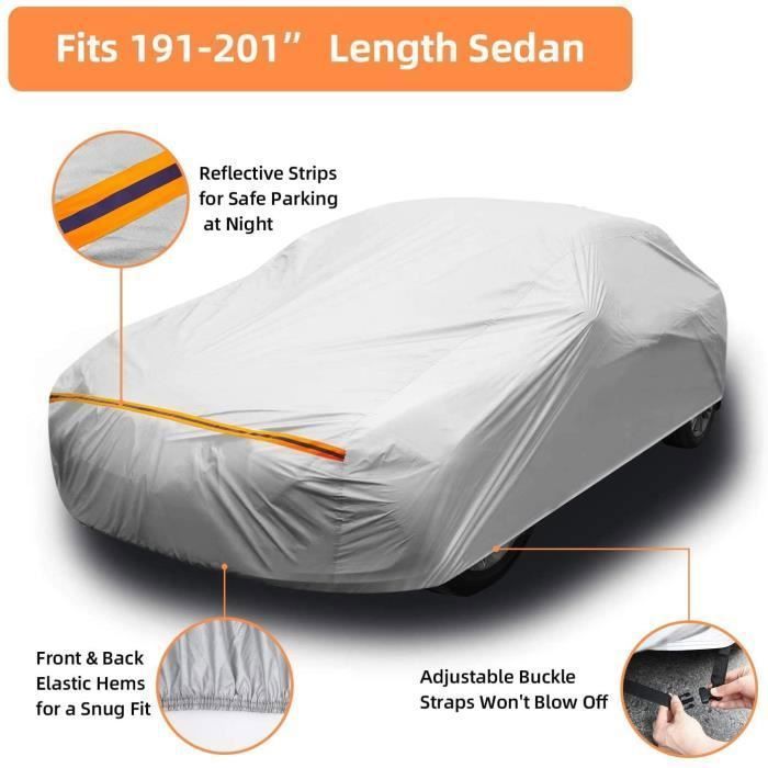 Funda para coche para sedán de exterior, impermeable, resistente al viento, al polvo y con protección contra cuchillos.