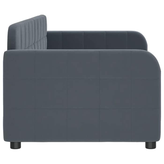 vidaXL Dagbädd, Bäddsoffa med ryggstöd och armstöd, Gästsäng, Sovrums-/Vardagsrumsmöbler, Modern, Mörkgrå 354052