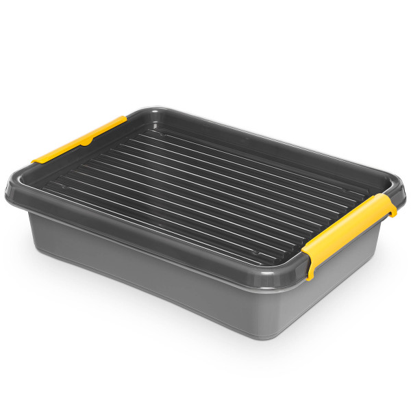Pojemnik Pudło Plastikowe Z Pokrywą Szary 6 L