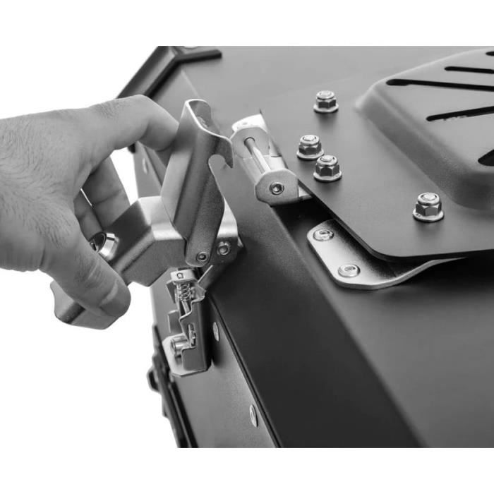 Baúl universal para motocicletas y scooters, 65 litros, para dos cascos, Maverick XL - Plata
