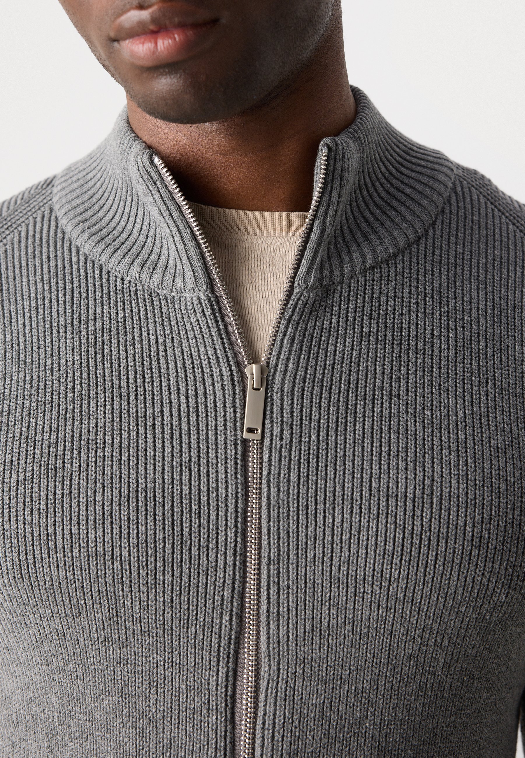 INDICODE JEANS CARDIGAN - Cardigan - lichtgrijs gemêleerd