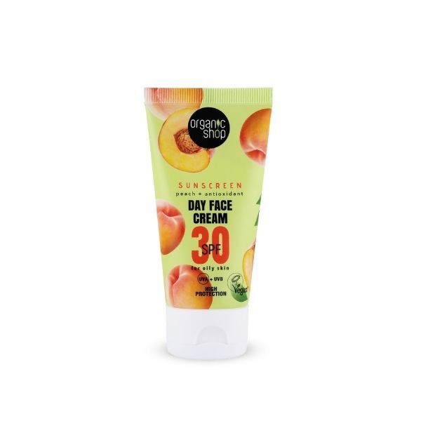 Crema facial de día con protector solar SPF30 para piel grasa de Organic Shop, 50 ml