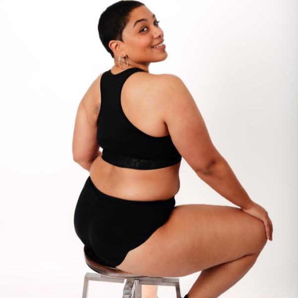 Lenjerie intimă sport cu talie înaltă Nixi Body Absorbent, talie mare, cu scurgeri, talie 7XL