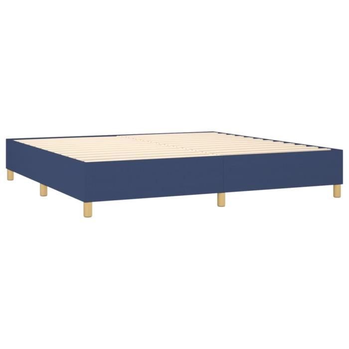 Base letto a molle AKOZON - 200x200 cm - Tessuto resistente - Gambe robuste - Doghe in compensato