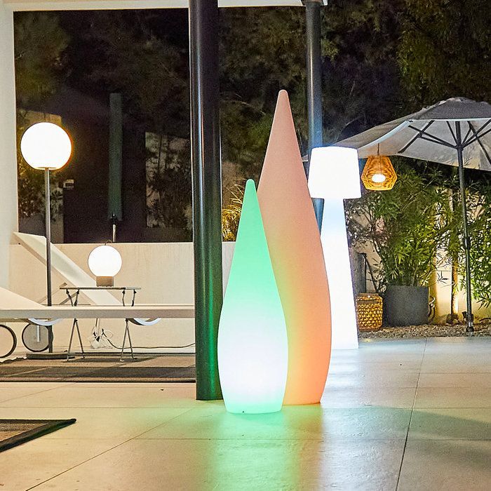 Wireless outdoor floor lamp - LUMISKY - CLASSY C80 - Dimmable multicolor LED - Remote control - H80 cm