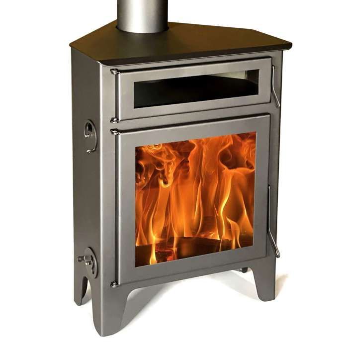 Wood-burning stove - PANADERO - R5 Oven Max - 11 kW - Anthracite grey steel - Triangular design