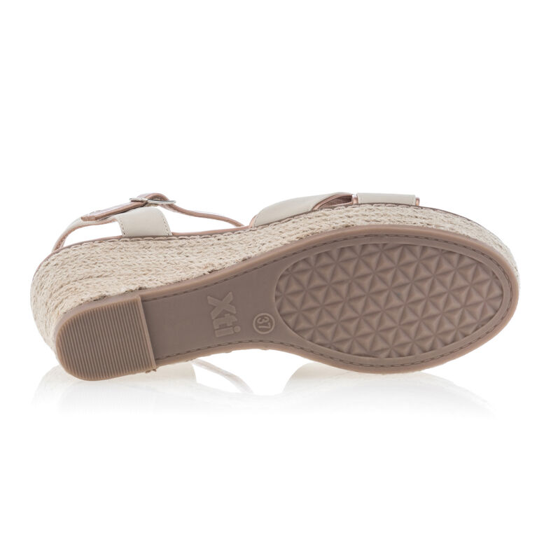 Beige Espadrilles für Damen mit Seilsohlen