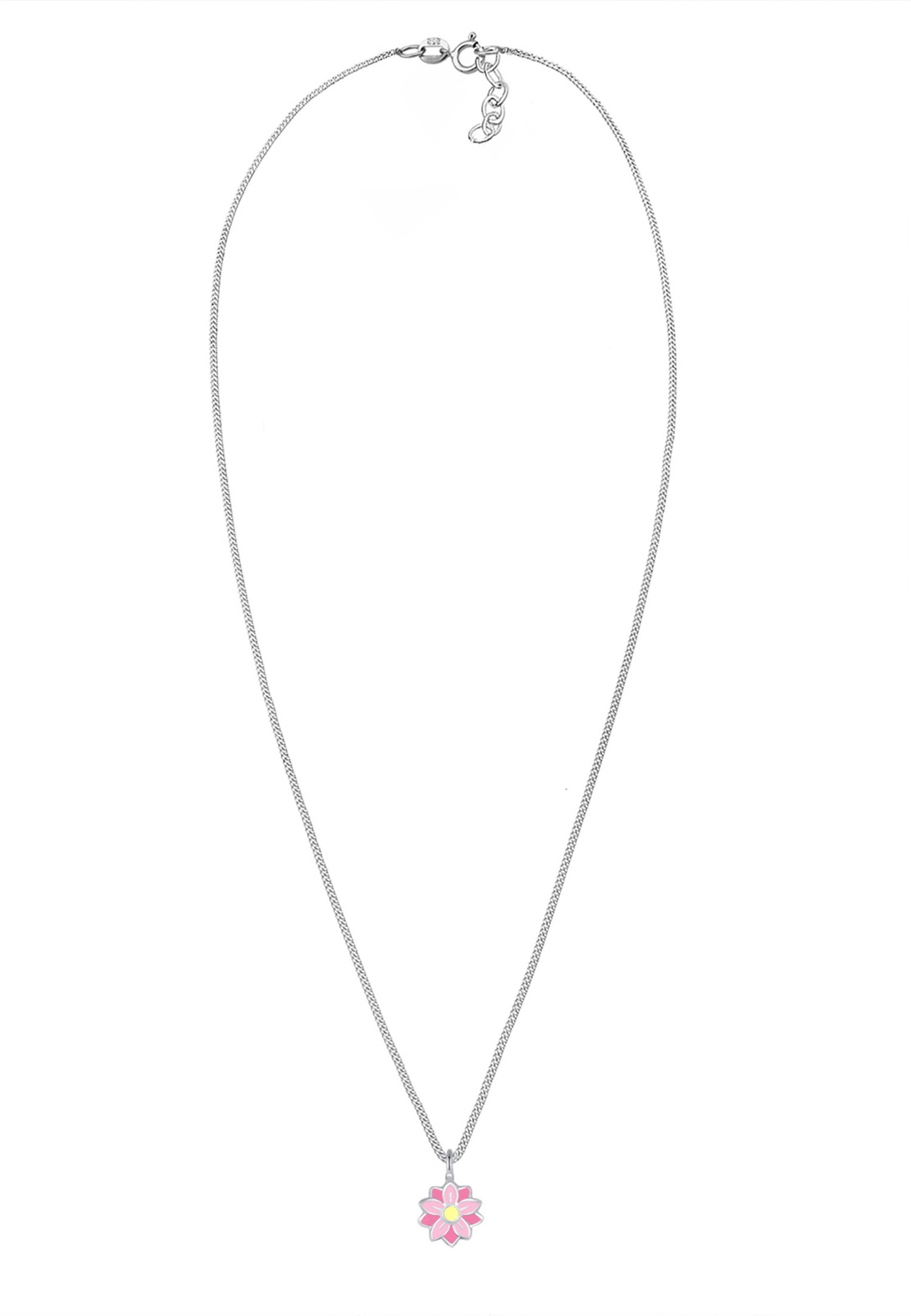 Elli Femme Pendentif Fleur Pastel Émail - (925/1000) Argent