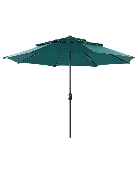 Parasol ogrodowy składany 285 cm z korbką zielony