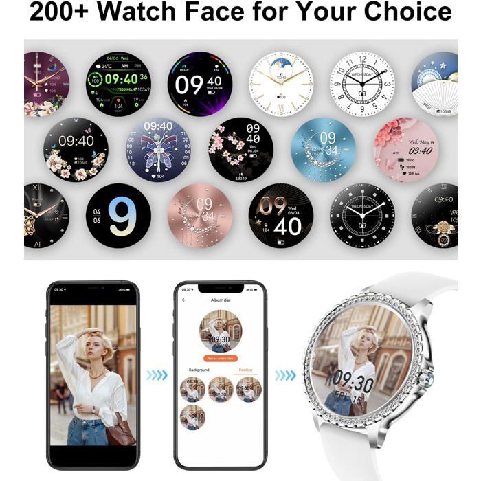 Smartwatch da donna - ZVVN - Touchscreen da 1,32