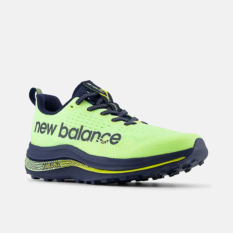 FuelCell SuperComp Trailrunning-Schuhe für Damen in Bleached Lime mit NB Navy und Tea Tree