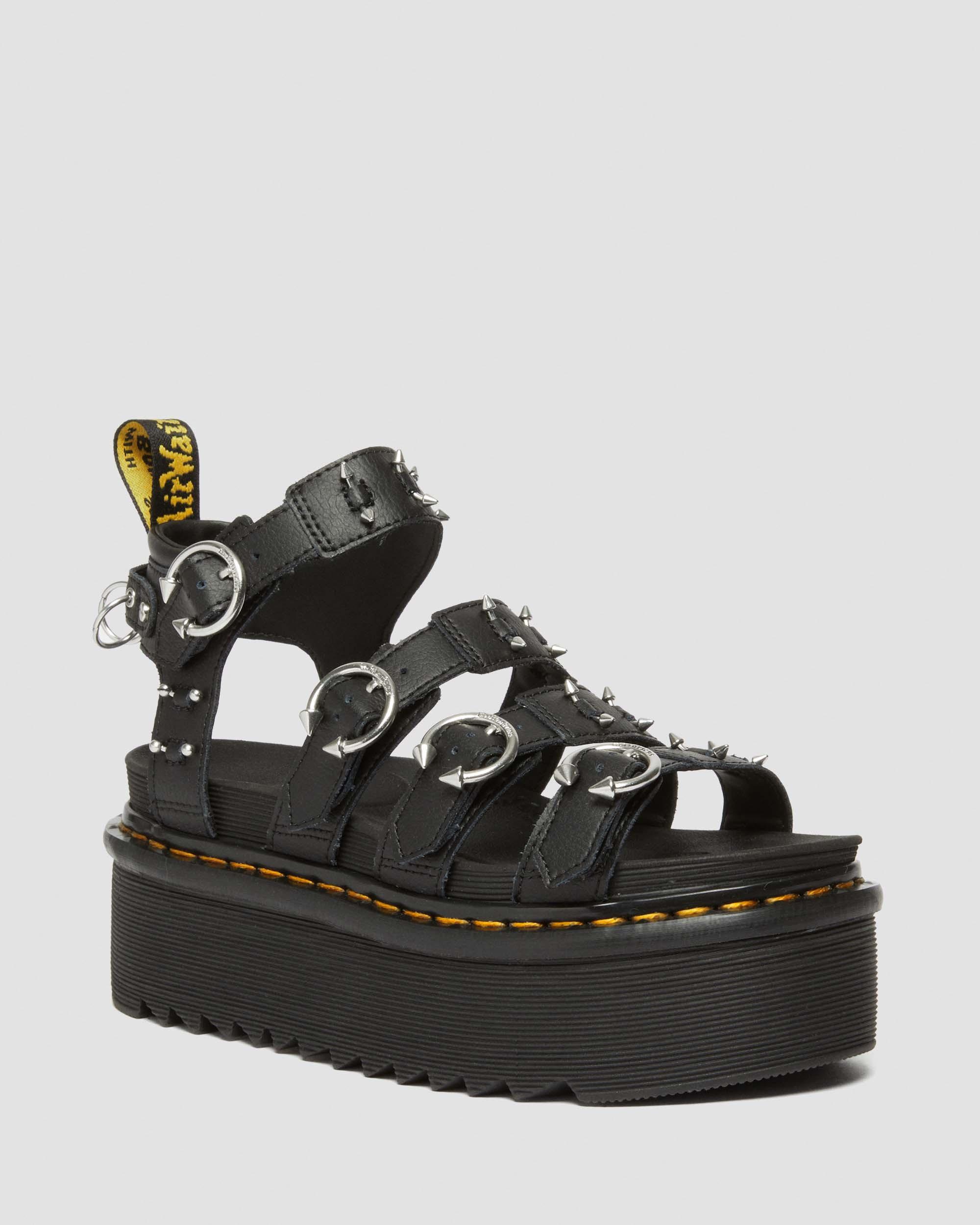 Blaire Piercing Leder Plateausandalen