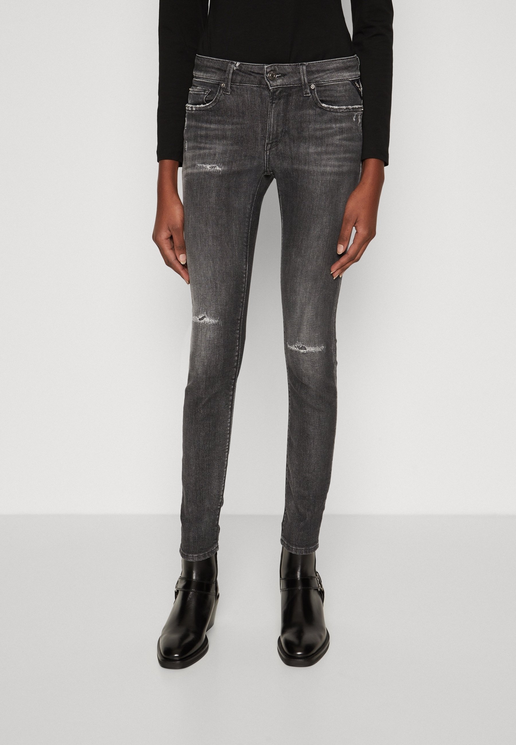 Džíny Replay Skinny Fit - tmavě šedé