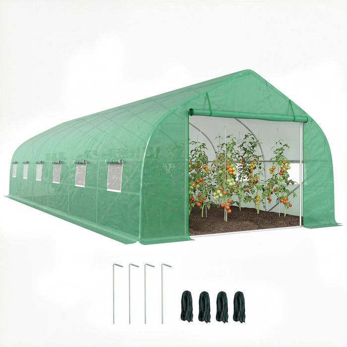 Outsunny - Estufa de jardim - PE - 8x3x2m - Verde