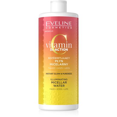 Eveline Vitamin C 3x Action Misellivesi Kirkastava misellivesi kasvoille, silmille ja huulille 500 ml 500 ml