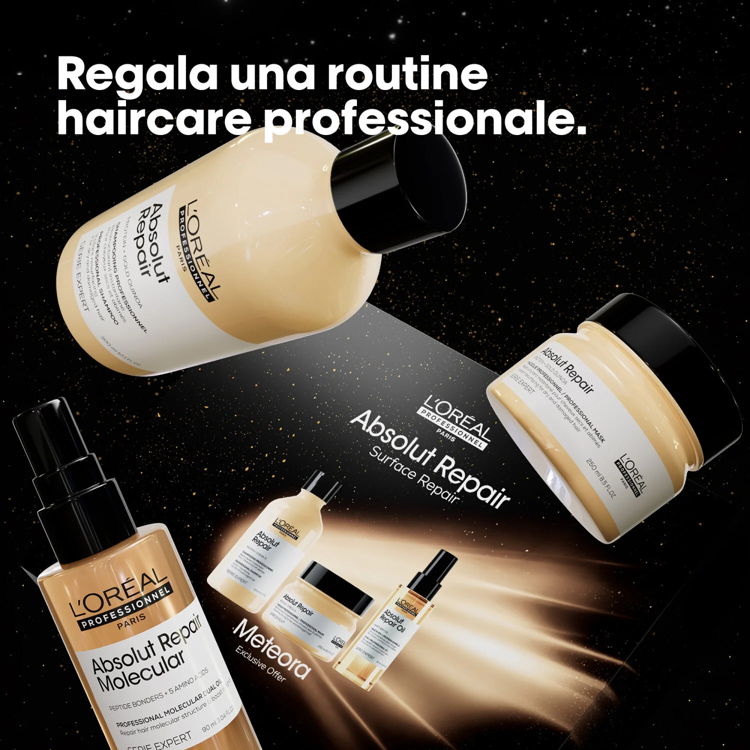 SERIE EXPERT New Cofanetto Natale Absolut Repair Shampoo, Maschera e Olio - Cofanetti per Capelli, Shampoo Riparatore, Maschera Riparatrice Capelli, Olio Capelli Styling & Finish