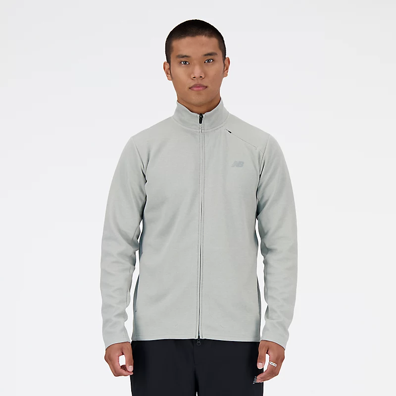 Herren-Sweatshirt aus Funktionsstrick mit Reißverschluss – Sportgrau