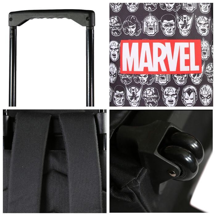 Bagtrotter - Avengers - Marvel - Sac à Dos Scolaire - Sac à Dos à Roulettes -  Noir - 2 Compartiments Zippés - 1 Poche...