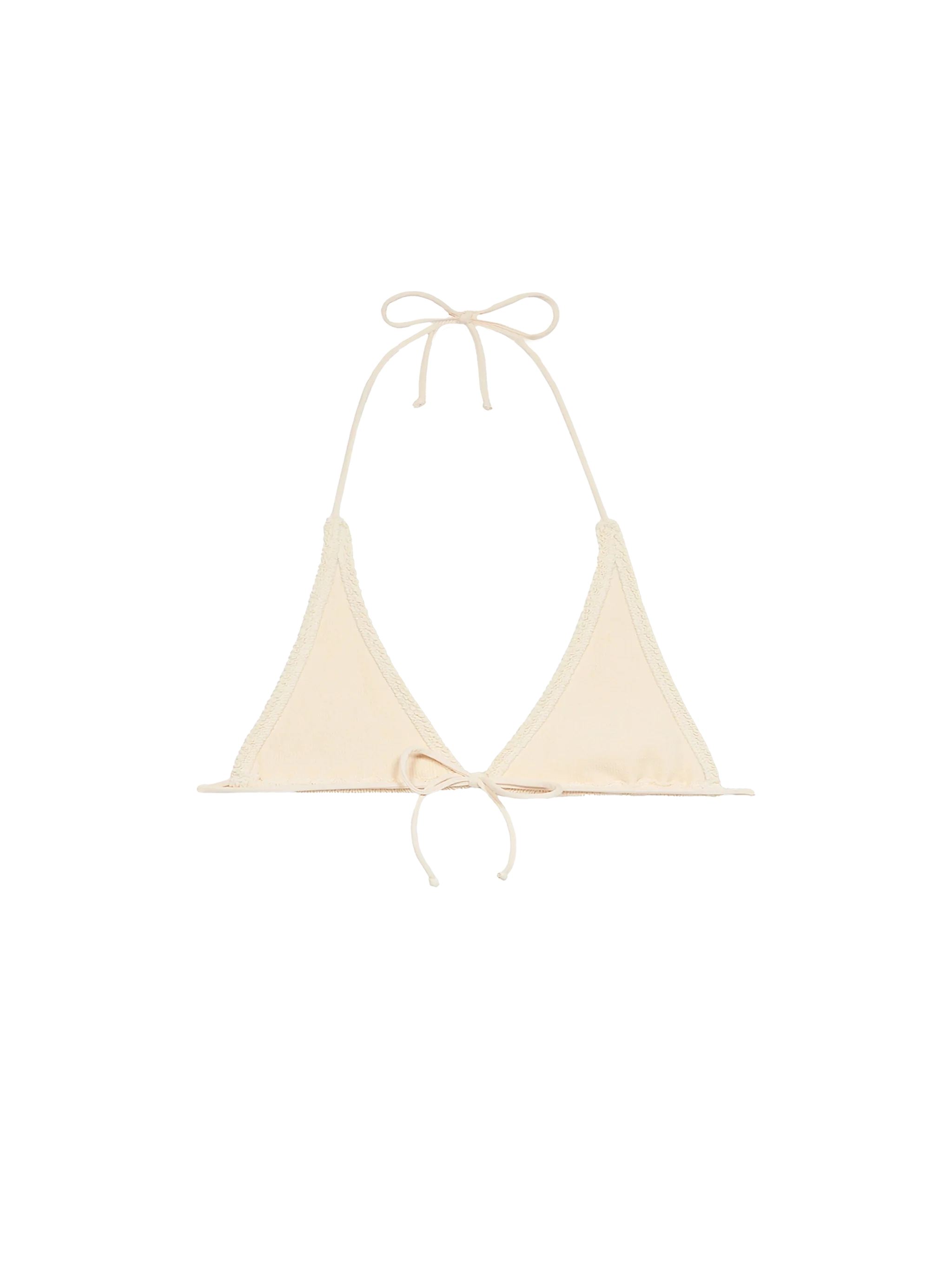 Top triangular blanco arrugado para mujer de Guiana