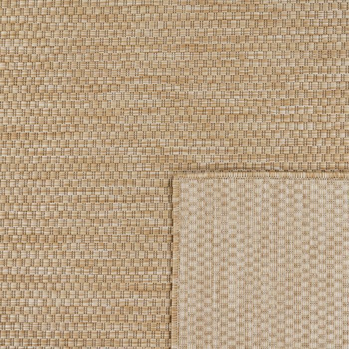 Alfombra de exterior Paco Home para balcón, terraza o cocina, lisa, moteada, color beige/blanco roto, 120x160 cm.
