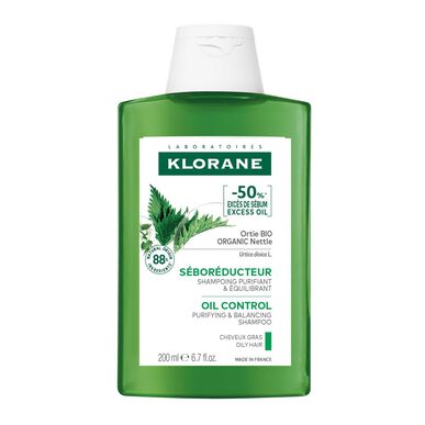 Klorane Nettle Oil Control Shampoo, økologisk neslesjampo, renser fett hår