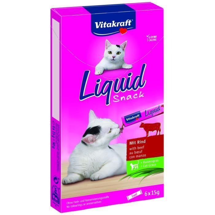 11 x 6 Friandises pour Chat au Boeuf avec herbe à chat - Vitakraft Liquid Snack