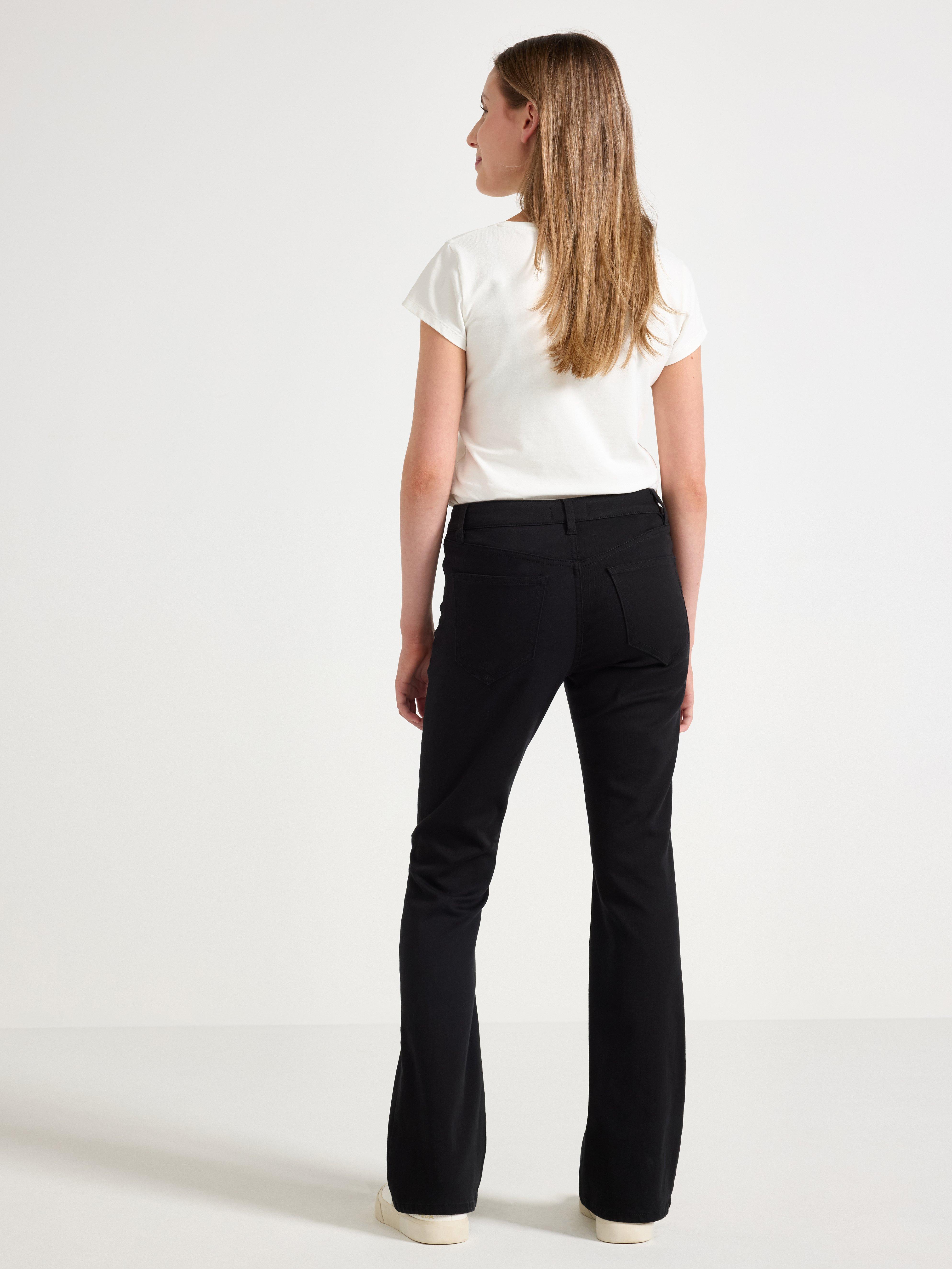 Jean FREJA à jambes évasées, ultra-extensible, taille normale, noir