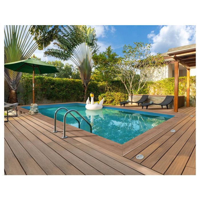 Piscina retangular de madeira 