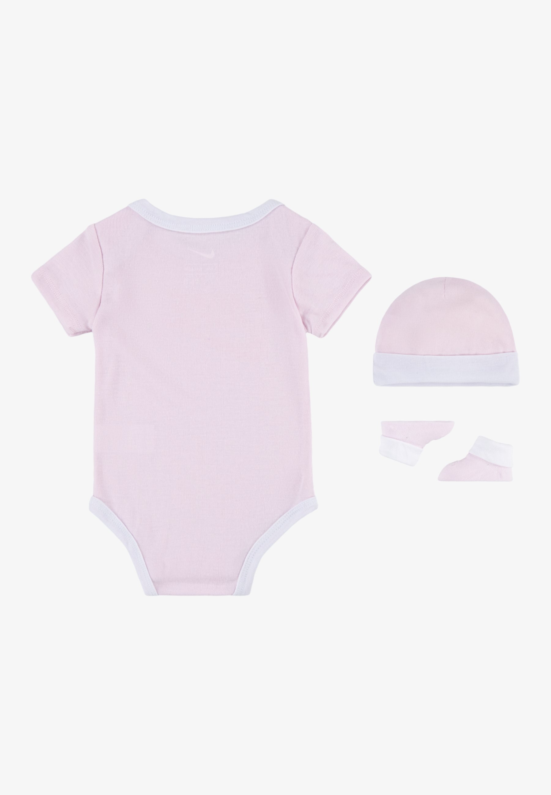 Ensemble 3 pièces Nike Sportswear pour bébé : chaussons et bonnet - Cadeau de naissance - mousse rose