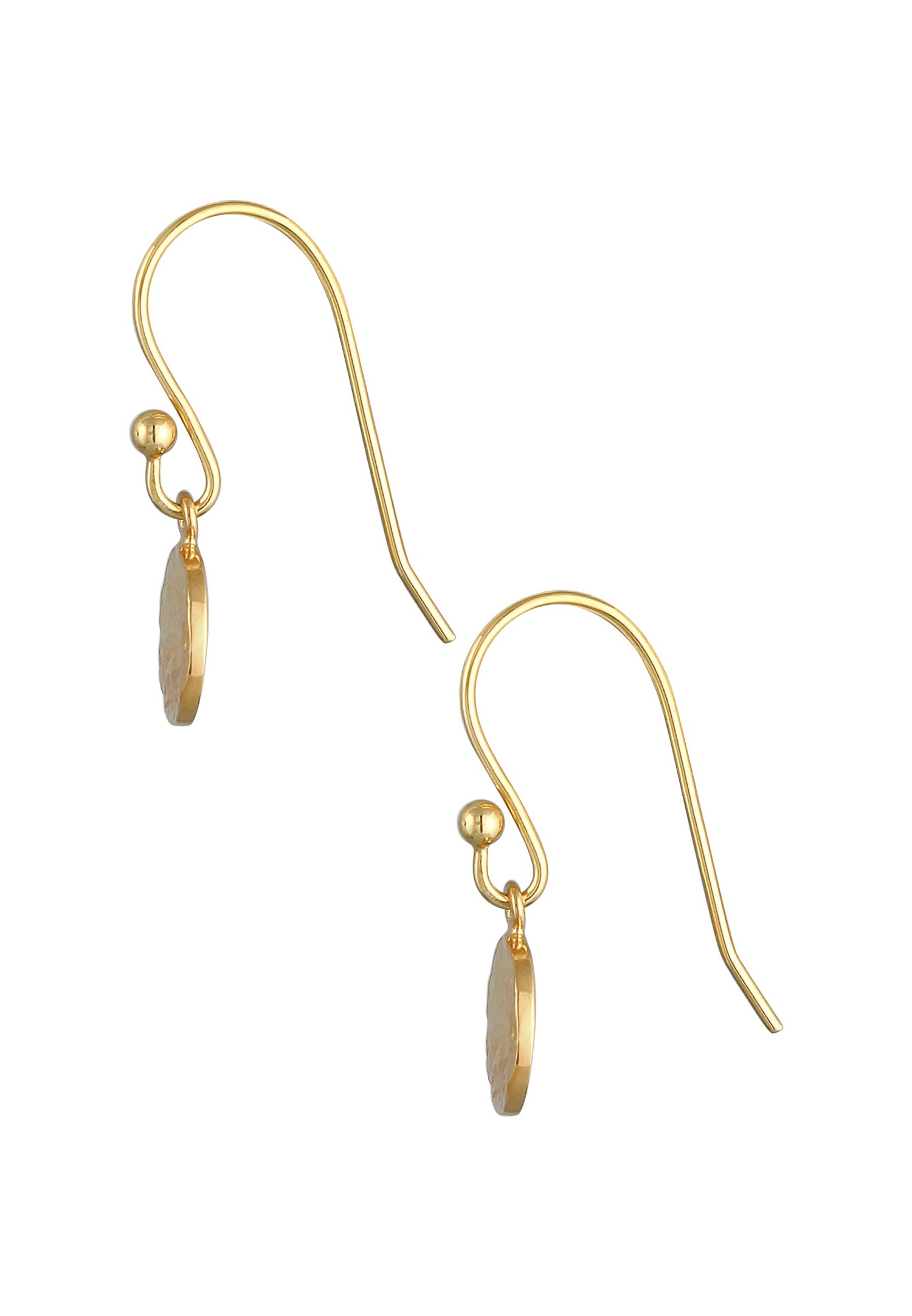 Elli Boucles d'oreilles goutte d'eau biologique martelée en argent sterling 925 plaqué or pour femme