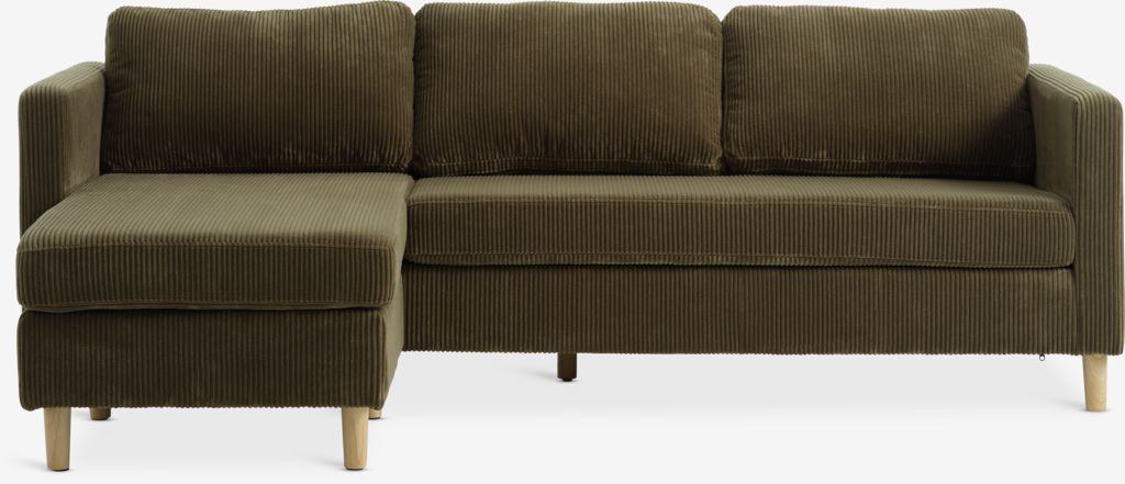 FALSLEV Sofa s ležaljkom FALSLEV maslinasti samt