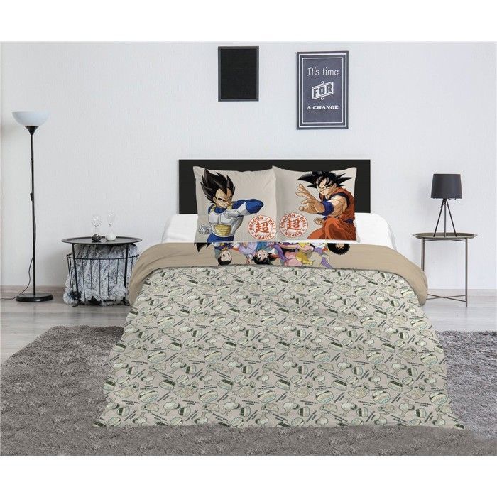 Set di biancheria da letto - DRAGON BALL - Reversibile - 240x220 cm - 2 federe 65x65 cm - Ipoallergenico