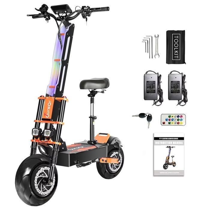 X8 PRO8000W double moteur 60v Scooter électrique14 pouces gros pneus tout-terrain vitesse maximale 95 km/h écran Lcd scooter