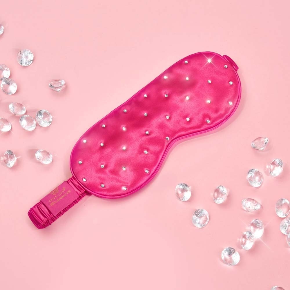 Crystallove miego kaukė, kristalizuota šilko paakių kaukė – rožinė – 1 vnt.