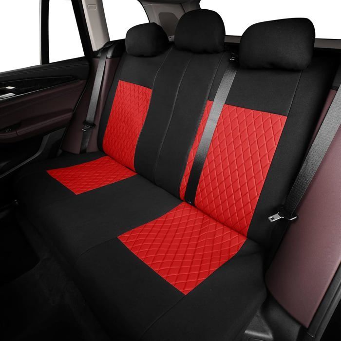 Juego completo de 5 fundas para asientos de coche, fundas universales y fundas para asientos traseros abatibles 50/50 o 60/40.