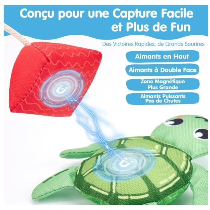 Juguete de baño para bebés de 1 año, juguetes de pesca magnéticos con bolsa de almacenamiento para clasificar colores, juguete de baño antimoho.