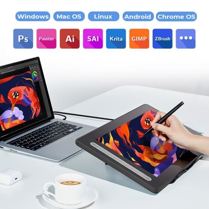 XPen-Artist 16 2e generatie - Grafisch tablet met 15,4-inch scherm - X3 Chip Pen met 8192 drukniveaus - Compatibel met Windows, Mac en Linux