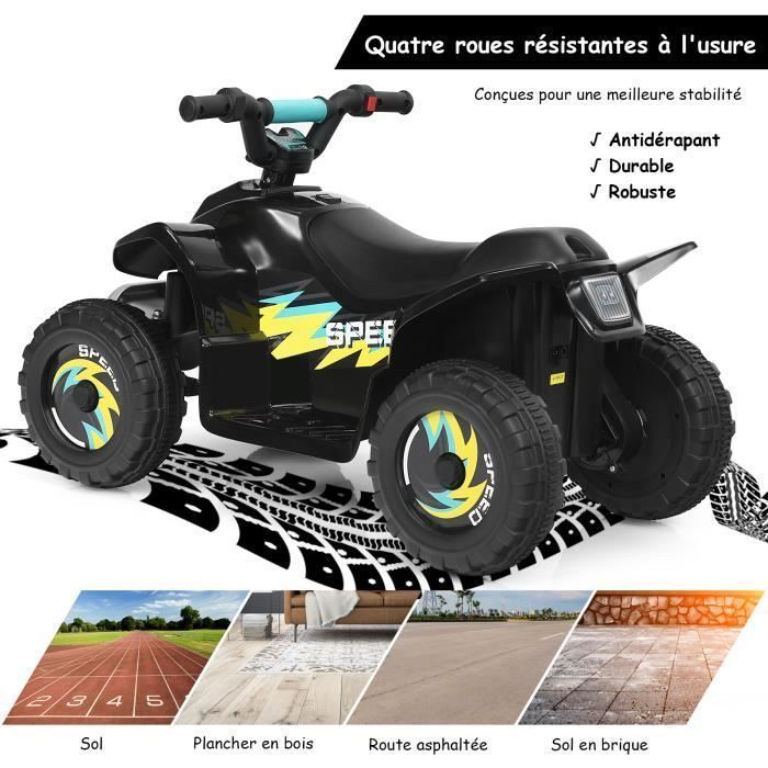 Quad elettrico per bambini DREAMADE - Pulsante avanti/indietro - 4 ruote antiscivolo - Nero