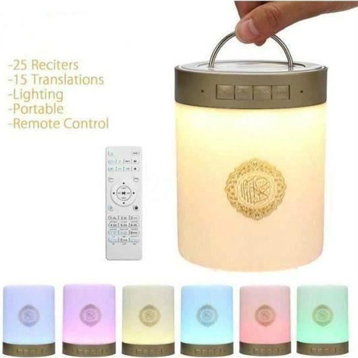 Lampe Haut-parleur Coran - Islamique - Bluetooth - 5W - Rechargeable - 15 langues