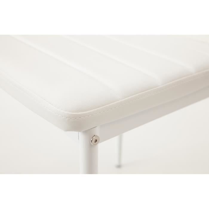 Milano White Chairs - ALBATROS - Set of 6 - Metal - Faux Leather - Contemporary - Design