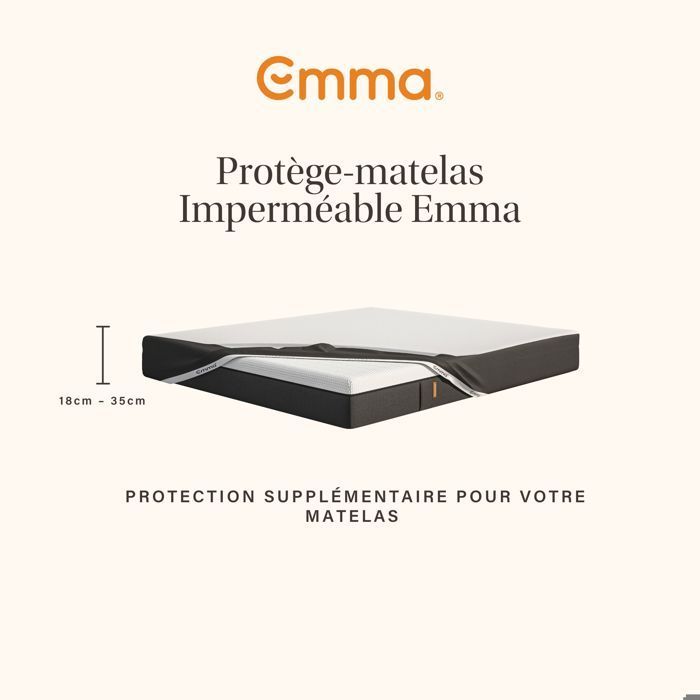 EMMA | Protège-matelas Imperméable Emma 160x200 cm | Imperméable et Respirant | Doux et Confortable | Antibactérien Anti-allergènes